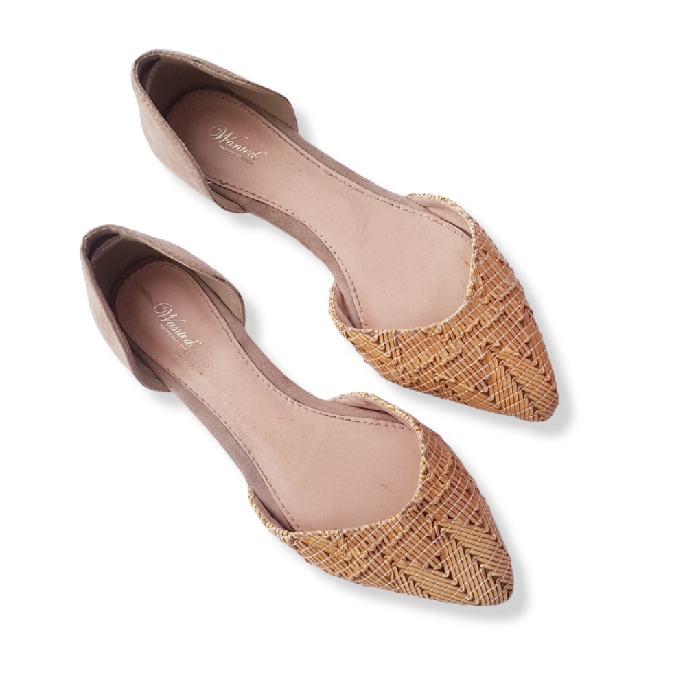 WANTED Tan Woven D'orsay Flats